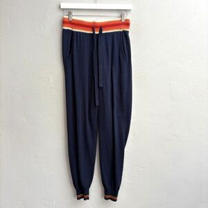 Faherty Cashmere Swell Joggers Women Size Small Navy Blue Pull On Drawstring